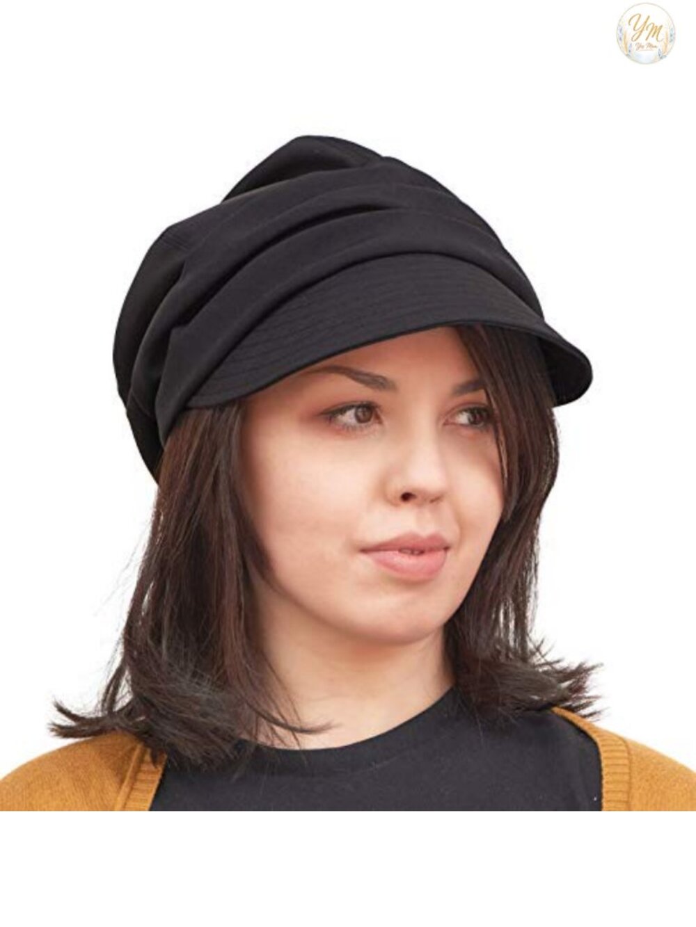 Organic Cotton Sun Hat Oversized Flat Cap Newsboy Womens UV Protection One Size